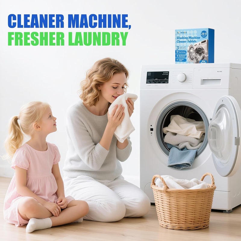 Bellaluce Washing Machine Cleaner Tablets - Washer Machine Cleaner Tablets for HE Front Loader & Top Load Washer, Deep Cleaning & Remove Odor, Eco-friendly Deodorizer for Septic Safe (32 Pack) - Image 5